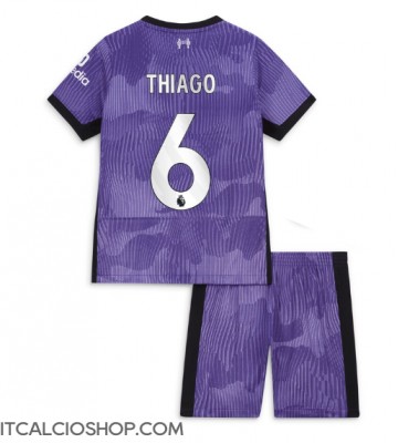 Liverpool Thiago Alcantara #6 Terza Maglia Bambino 2023-24 Manica Corta (+ Pantaloni corti)
